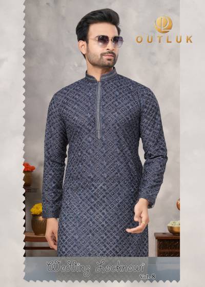 WEDDING COLLECTION VOL 8 BY OUTLOOK LUCKNOWI KURTA PAJAMA MENS WEAR WHOLESALER IN INDIA
